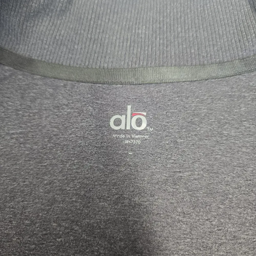 ALO Yoga Women's Gray Pleated Zip Bomber Jacket Size S Athleisure Track Heather